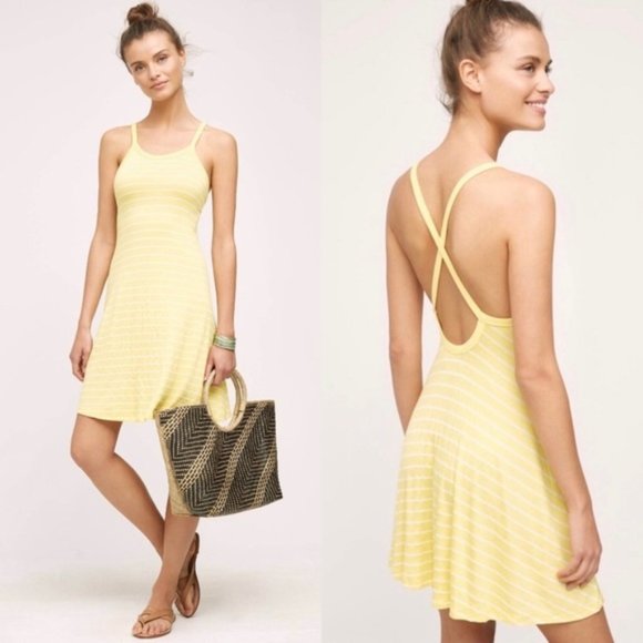 Anthropologie Dresses & Skirts - Saturday Sunday Yellow Sleeveless Twist Back Tank Boho Dress